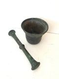 ANTICO MORTAIO IN BRONZO H11XD12 CM C/PESTELLO