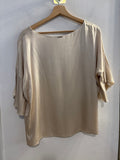 MAGLIA CANNELLA TG48 BEIGE DORATO