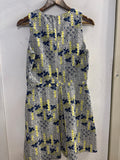 ABITO SPORTMAX TG44 BIANCO FANTASIA GIALLO/BLU