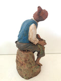 PESCIVENDOLO IN CERAMICA CALTAGIRONE H20XL8XP8 CM ( CON IMPERFEZIONE )