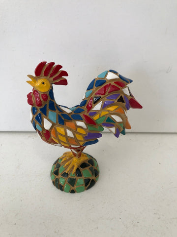 GALLO IN RESINA TIPO MOSAICO H10XL5XP2 CM