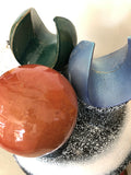 VASO MODERNO IN CERAMICA TRE BOCCHE C/ELEMENTI DECORATIVI DIAMETRO 60 CM