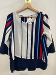 CAMICIA CANDIDA TG UNICA RIGHE BLU/BIANCO