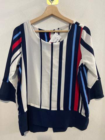 CAMICIA CANDIDA TG UNICA RIGHE BLU/BIANCO