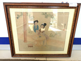 QUADRO ORIENTALE PITTURA SU SETA H60XL70 CM