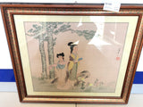 QUADRO ORIENTALE PITTURA SU SETA H60XL70 CM