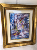 OLIO SU TELA DI LA ROSA GIOVANNI C/CORNICE IN LEGNO H61XL51