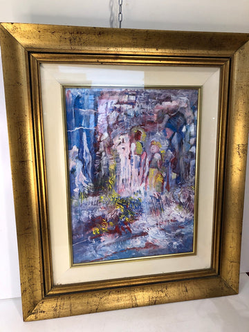 OLIO SU TELA DI LA ROSA GIOVANNI C/CORNICE IN LEGNO H61XL51