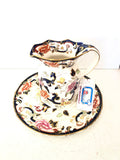 BROCCA + PIATTO IN PORCELLANA MASON'S PATENT IRONSTONE H10XDIAMETRO8 CM