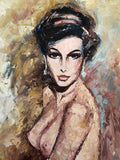 OLIO SU TELA FIGURA DI DONNA H70X50 CM