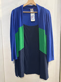 MAGLIA C/CARDIGAN LESLEY EBBETS TGXL BLU/VERDE