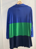 MAGLIA C/CARDIGAN LESLEY EBBETS TGXL BLU/VERDE