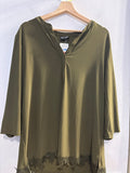 MAGLIA NINA LEONARD TGXL VERDE C/BORDINO MACRAME'