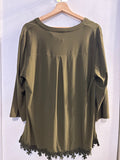 MAGLIA NINA LEONARD TGXL VERDE C/BORDINO MACRAME'