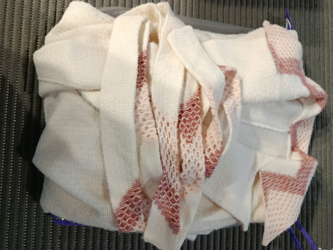 VESTAGLIA DONNA TGM IN MAGLIA BIANCO/ROSA