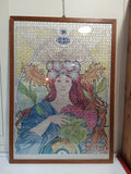 QUADRO CON COMPOSIZIONE PUZZLE SEGNI ZODIACALI IN ART NOUVEAU 65 X 90