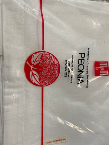 LENZUOLO SINGOLO IN COTONE BIANCO L140X275CM