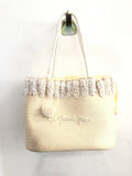 BORSA A MANO GAI MATTIOLO JEANS PANNA PAILETTES