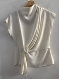 MAGLIA ZARA TGXS BIANCO NODO