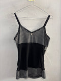 CANOTTA ARTIGLI DENIM NERO C/PERLE