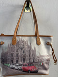 BORSA YNOT? GRIGIO C/MACCHINE