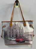 BORSA YNOT? GRIGIO C/MACCHINE