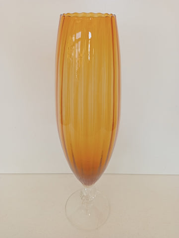 VASO BICCHIERE IN VETRO TRASPARENTE/AMBRATO H46CM D11CM