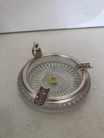 POSACENERE IN CRISTALLO E SILVER H3XDIAMETRO8 CM
