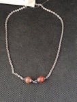 COLLANA IN ARG800 C/PERLINE AMBRATE