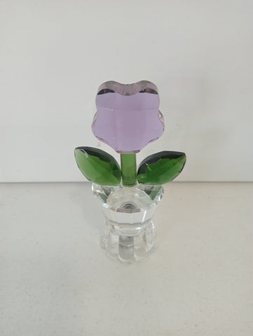 FIORE CON VASO IN VETRO H10XL5XP3 CM ( CON IMPERFEZIONE )