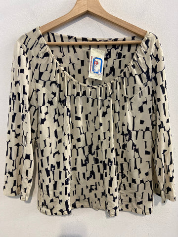 MAGLIA DONNA TGXL  IN VISCOSA PANNA/BLU