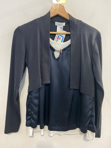 TWINSET GRANSASSO TG44 BLU/BIANCO IN SETA E COTONE