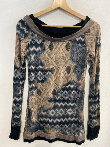 MAGLIA CARLA FERRONI TGM NERO FANTASIA