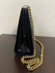 BORSA VINTAGE MARTELLATO NERO VERNICE