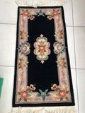 COPPIA TAPPETI CINESI IN LANA NERA 140X68
