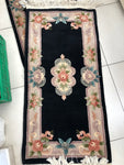 COPPIA TAPPETI CINESI IN LANA NERA 140X68
