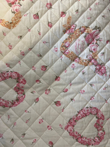TRAPUNTA MATR.BLUGIRL BLUMARINE BIANCO STAMPA CUORI E ROSE