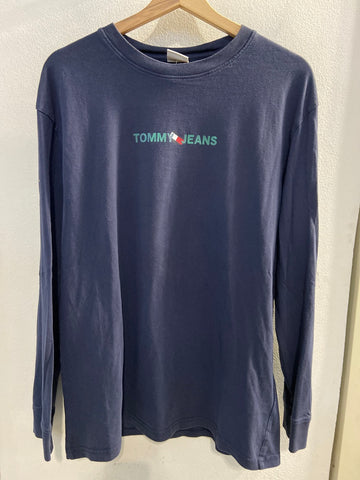 MAGLIA TOMMY JEANS TGL BLU C/STAMPA