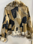 GIACCA IN PATCHWORK DI VERA PELLE E INSERTI IN PELLICCIA