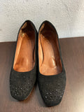 SCARPE C/TACCO DIVERSO MIS.38 NERO C/STRASS