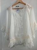MAGLIA CRISTINAEFFE TG48 BIANCO VELATO C/RICAMO