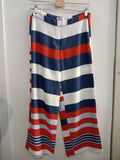 PANTALONE Y-CLU' TG42 A RIGHE BLU/ROSSO/BIANCO