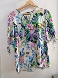 MAGLIA LINK TGM BIANCO FANTASIA FOGLIE