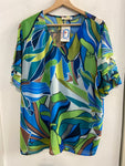 MAGLIA LADY CHIC TGXXL FANTASIA VERDE/AZZURRO(PARI AL NUOVO)