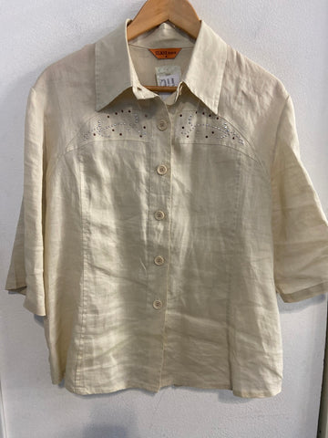 CAMICIA SILMAR TGM LINO BEIGE C/STRASS DONNA