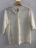 MAGLIA ZARA TGL IN PIZZO BIANCO DONNA
