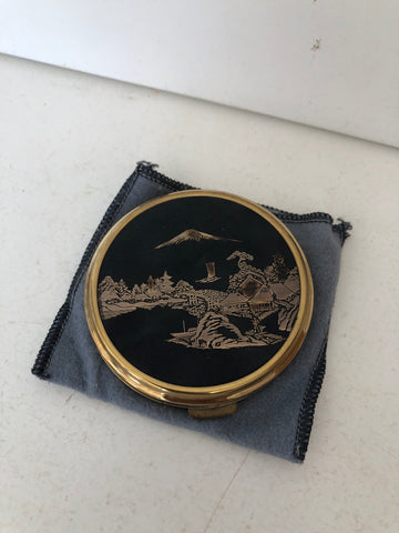 PORTA CIPRIA VINTAGE METALLO DORATO