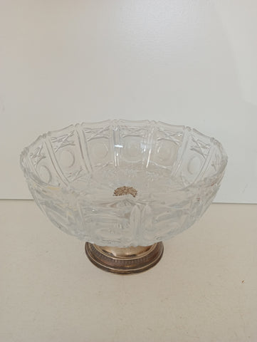 CEMTRO TAVOLA IN CRISTALO E LAM ARG H14XDIAMETRO20 CM