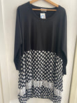 ABITO DONNA CURVY TGXL NERO/POIS C/RIPORTO IN PIZZO