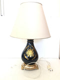 LAMPADA IN CERAMICA BLU C/PARALUME H63XDIAM20 CM